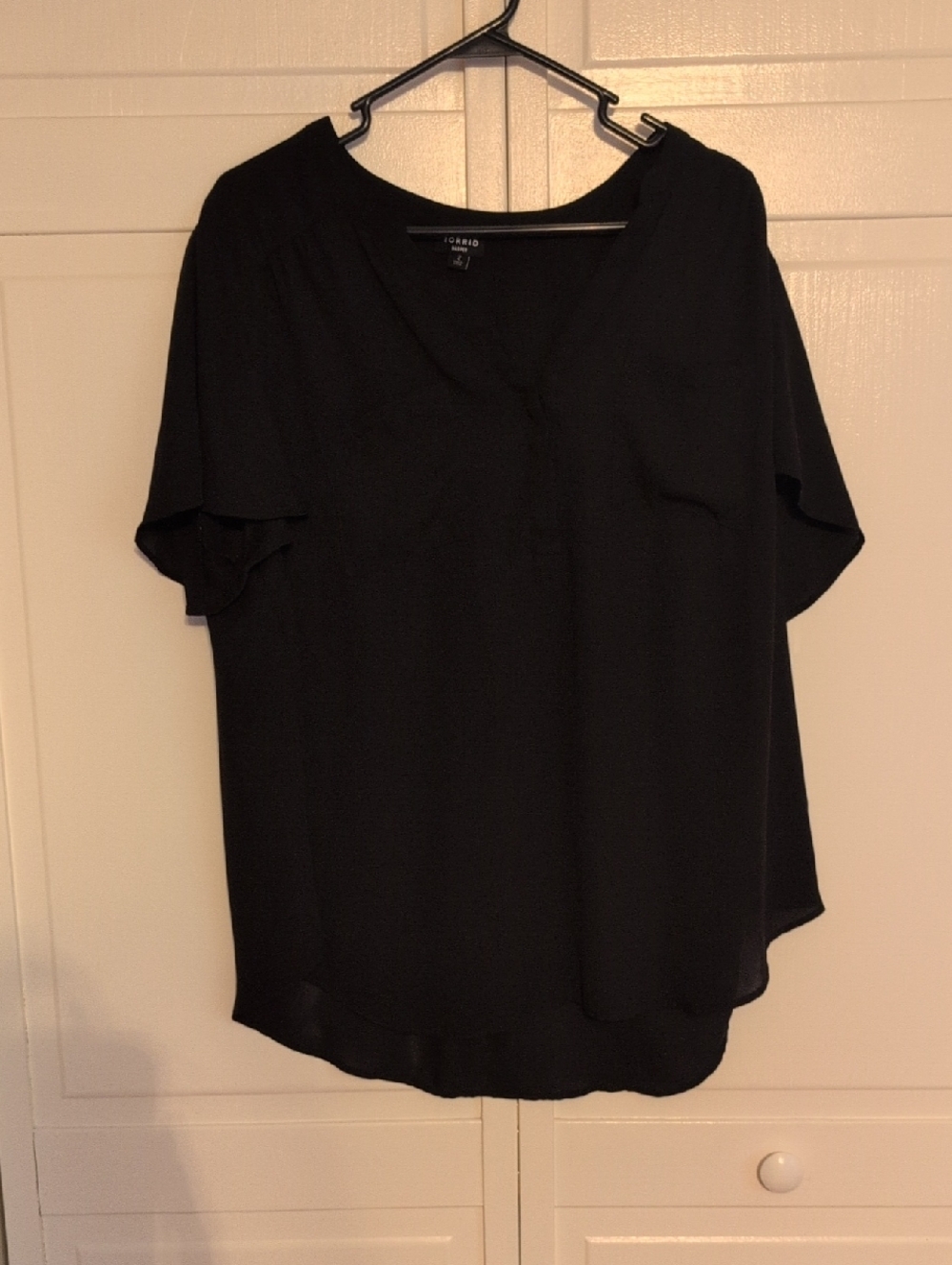 Torrid Harper Black Short Sleeve Blouse Size 2 (18/20)